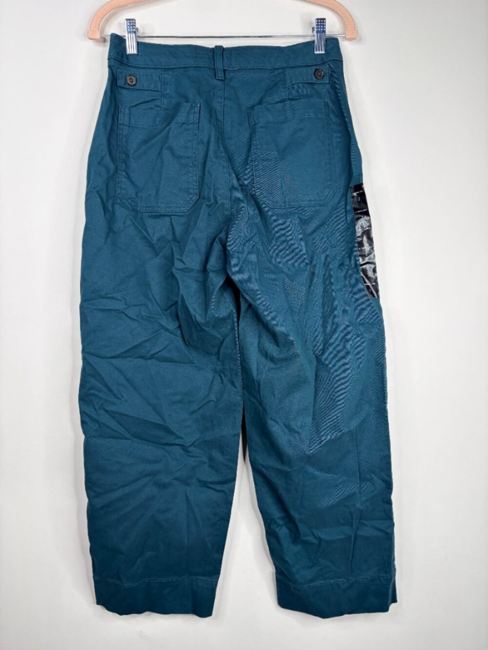 NWT Banana Republic Authentic Chino Cropped Barrel Pants Deep Sea Teal 2 #A3561 - Picture 3 of 7